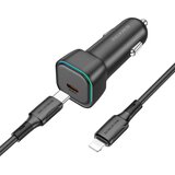 Borofone AUTO PUNJAČ BZ28 TROPHIE - TYPE-C - PD 30W 3A SA TYPE-C NA LIGHTNING KABEL CRNI | shoptok.hr