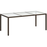 Vrtni stol smeđi 190x90x75 cm od kaljenog stakla i poliratana | shoptok.hr