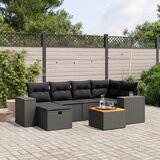 vidaXL 7-dijelni set vrtnih sofa od poliratana s jastucima crni | shoptok.hr