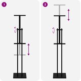  Stalci za sajmove 2 pcs Crna 26,5 x 26,5 x 150 cm Čelik | shoptok.hr
