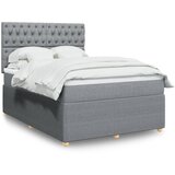 vidaXL Box spring postelja z vzmetnico svetlo siva 160x200 cm žamet Cene
