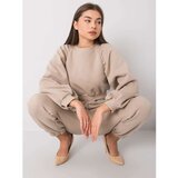 Fashion Hunters RUE PARIS Women's beige sweatshirt set | shoptok.hr