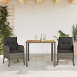 vidaXL 3-dijelni vrtni blagovaonski set sivi od poliratana | shoptok.hr