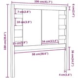  Uzglavlje crno 106 x 4 x 100 cm od masivne borovine | shoptok.hr