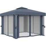  Sjenica sa zastorima i LED svjetlosnim trakama 3 x 3 m antracit | shoptok.hr