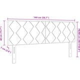  LED uzglavlje dijamantnih blokova tamno smeđe 144 cm tkanina | shoptok.hr