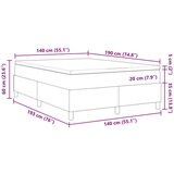  postelja z box springom z vzmetnico modra 140x200 cm žametna tkanina, (22081272) | Shoptok.si