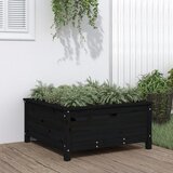  Vrtna sadilica crna 82,5 x 82,5 x 39 cm od masivne borovine | shoptok.hr