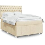  Krevet s oprugama i madracem krem 140x200 cm od tkanine | shoptok.hr