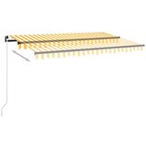 vidaXL Tenda na ručno uvlačenje 450 x 350 cm žuto-bijela | shoptok.hr