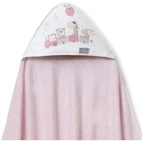 Interbaby ručnik s kapuljačom Vlakić 100x100 Roza | shoptok.hr