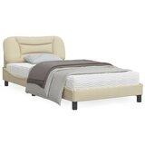 vidaXL Posteljni okvir z vzglavjem krem 100x200 cm blago Cene