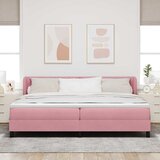  Krevet s opruga kutije Ružičasta 200 x 200 cm Baršun | shoptok.hr