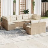 vidaXL 10-dijelni set vrtnih sofa s jastucima bež od poliratana Cijene