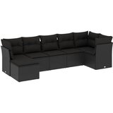 vidaXL 7-dijelni set vrtnih sofa od poliratana s jastucima crni | shoptok.hr