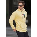 Madmext Men's Yellow Hooded Embroidery Sweatshirt 6145 Cene