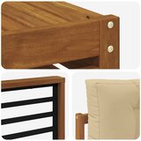  Set vanjskih sofa 10 kom. Prirodna i bež Čvrsto drvo akacije | shoptok.hr