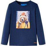 vidaXL Otroška majica z dolgimi rokavi črtasta mornarsko melange 104 | Shoptok.si