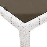  Vrtni stol sa staklenom pločom bijeli 190x90x75 cm poliratan | shoptok.hr