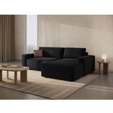 Micadoni Črna raztegljiva kotna sedežna garnitura (desni kot) Jodie – Home | Shoptok.si