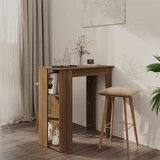  Barski stol s policom smeđa boja hrasta 102x50x103,5 cm drveni | shoptok.hr