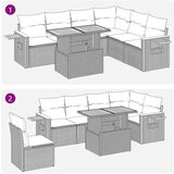 vidaXL 6-dijelni set vrtnih sofa s jastucima crni od poliratana bagrem | shoptok.hr