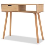 vidaXL Konzolna mizica iz masivne borovine 80x30x72 cm rjava Cene