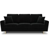 Cosmopolitan Design Crna baršunasti sklopiva/s prostorom za odlaganje sofa 235 cm Kyoto – Cijene