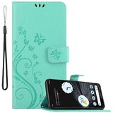 Cadorabo Google PIXEL 7 PRO in klasično srebrno - ovitek v cvetličnem dizajnu z magnetnim zapiranjem, stoječo funkcijo in režami za kartice, (20860313) | Shoptok.si
