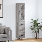 vidaXL Visoka omara siva sonoma 34,5x34x180 cm inženirski les Cene