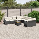 vidaXL 11-dijelni set vrtnih sofa od poliratana s jastucima crni | shoptok.hr
