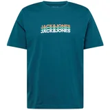 Jack & Jones Majica 'JJCYBER' petrol / svijetlozelena / mandarina / bijela