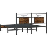 vidaXL Posteljni okvir brez vzmetnice hrast 140x190 cm inženirski les | Shoptok.si