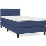  Box spring postelja z vzmetnico modra 100x200 cm blago | Shoptok.si