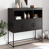  The Living Store Komoda črna 100,5x39x107 cm hladno valjano jeklo - Komoda, (21496456) Cene