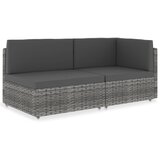 vidaXL Modularni dvosjed od poliratana sivi Cijene