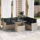 vidaXL 7-dijelni set vrtnih sofa svjetlosivi od poliratana | shoptok.hr
