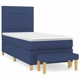  Krevet s oprugama i madracem plavi 100 x 200 cm od tkanine | shoptok.hr