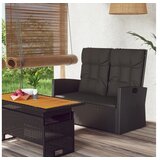  Nagibna vrtna klupa s jastucima crna 118 cm od poliratana | shoptok.hr