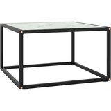 vidaXL Klubska mizica črna z belim marmornim steklom 60x60x35 cm Cene