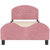  Otroški posteljni okvir z vznožjem Roza 90 x 200 cm Žamet, (5000104588) | Shoptok.si
