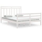 The Living Store Posteljni okvir bel iz trdnega lesa 150x200 cm - Posteljni Okvir, (21524067) | Shoptok.si