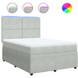 vidaXL Box spring postelja z vzmetnico svetlo siva 140x200 cm žamet | Shoptok.si