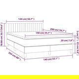  Krevet box spring s madracem LED svjetlosivi 140x200 cm baršun | shoptok.hr