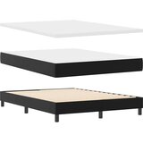 vidaXL Postelja s pomičnim podjemom in črno vzmetnico 140x190 cm iz umetnega usnja | Shoptok.si