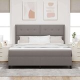  LED Box Spring Krevet Sivo-smeđa 180 x 200 cm tkanina | shoptok.hr