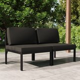 The Living Store Vrtni kavč dvosed z blazinami aluminij antracit - Vrtni Kavč Dvosed, (21472213) | Shoptok.si