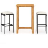  3-dijelni vrtni barski set s jastucima crni | shoptok.hr