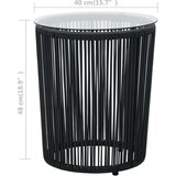 PVC Bistro garnitura z blazinami 3-delna PVC ratan črna | Shoptok.si