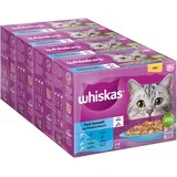pakiranje Whiskas 1+ Adult vrečke 96 x 85 g - 7+ ribji izbor v želeju